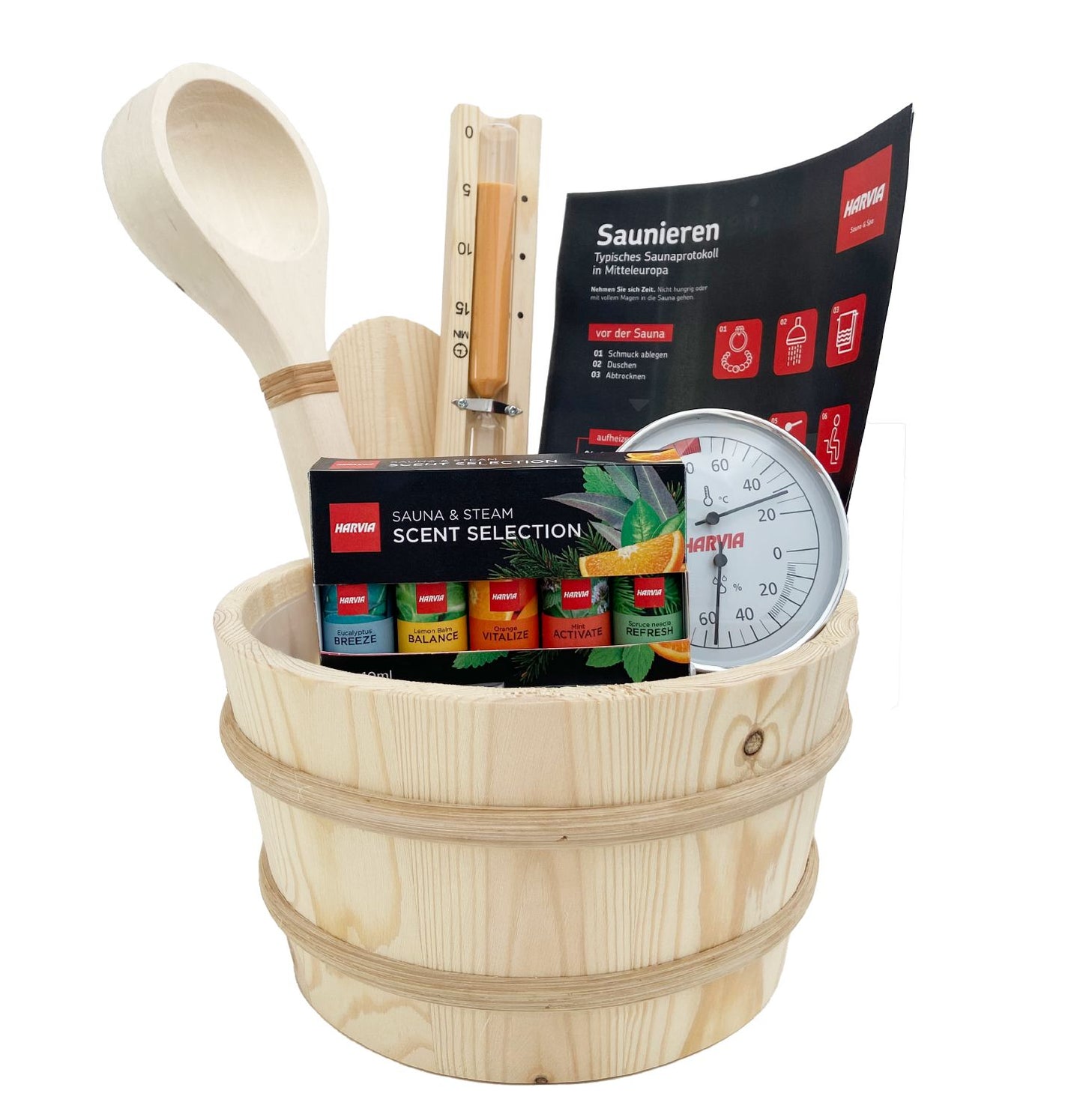 Harvia Saunazubehörbox BASIC 11 teilig (Deutsch)