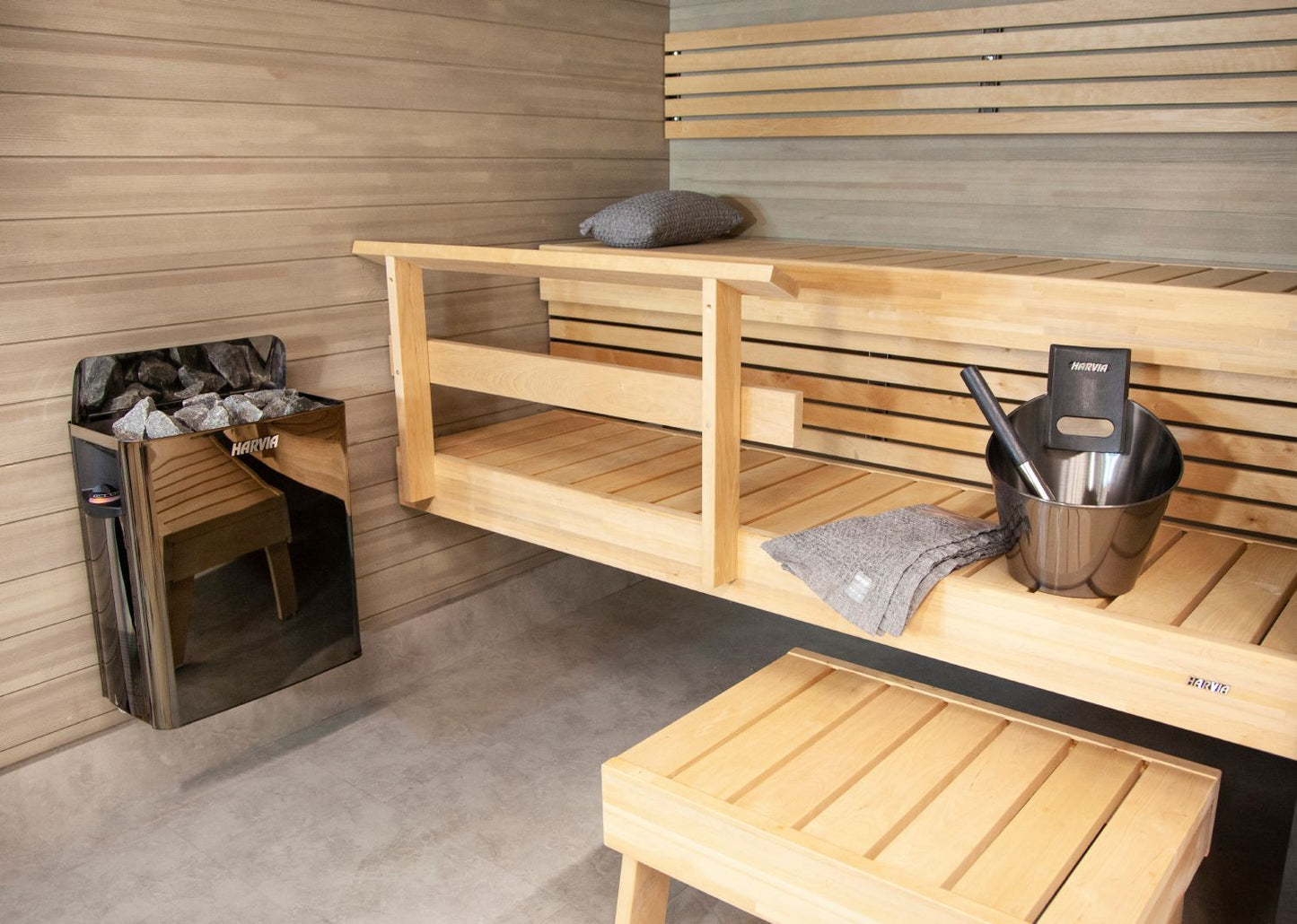 Saunazubehör Harvia Saunaset Stahl Schwarz