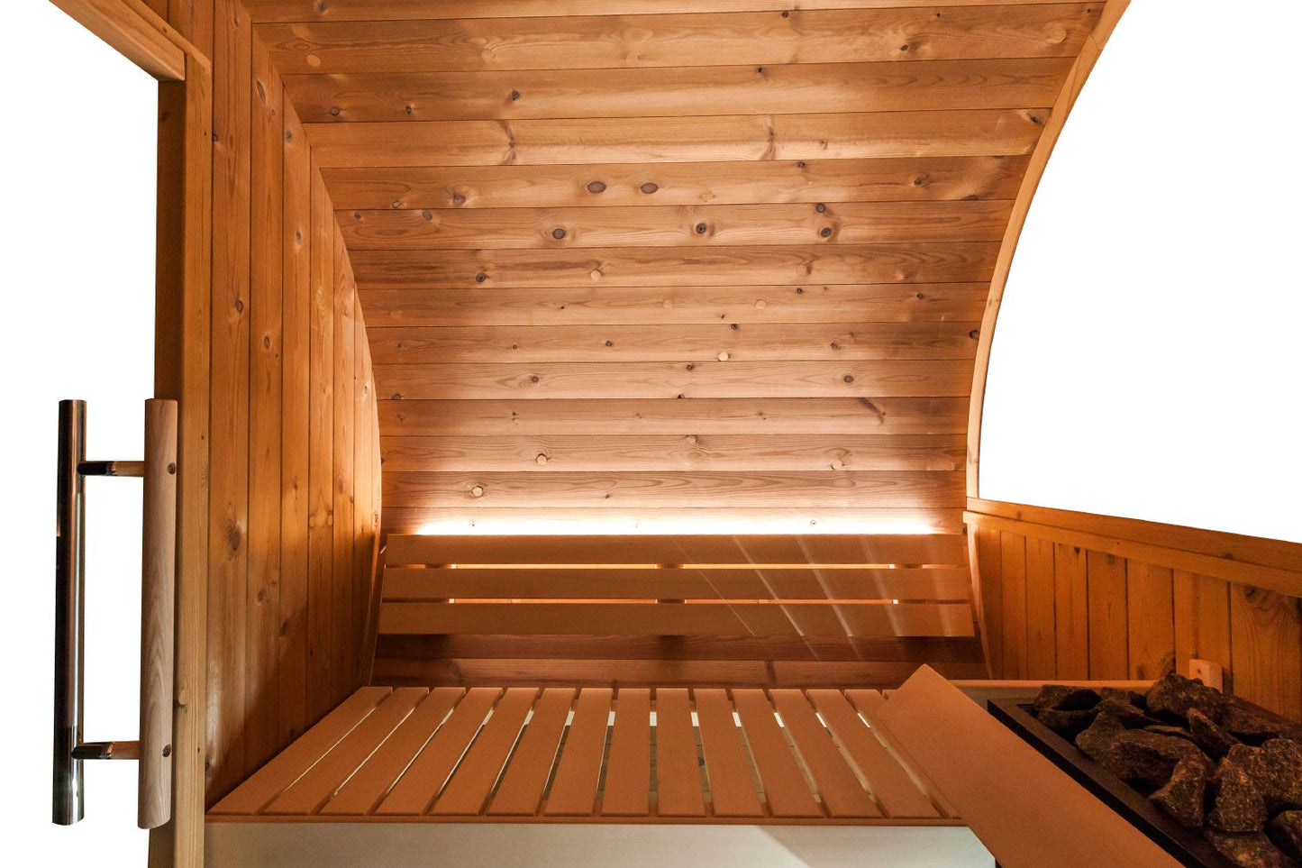 Harvia Kaski Panorama Fasssauna | Gartensauna mit Panoramablick