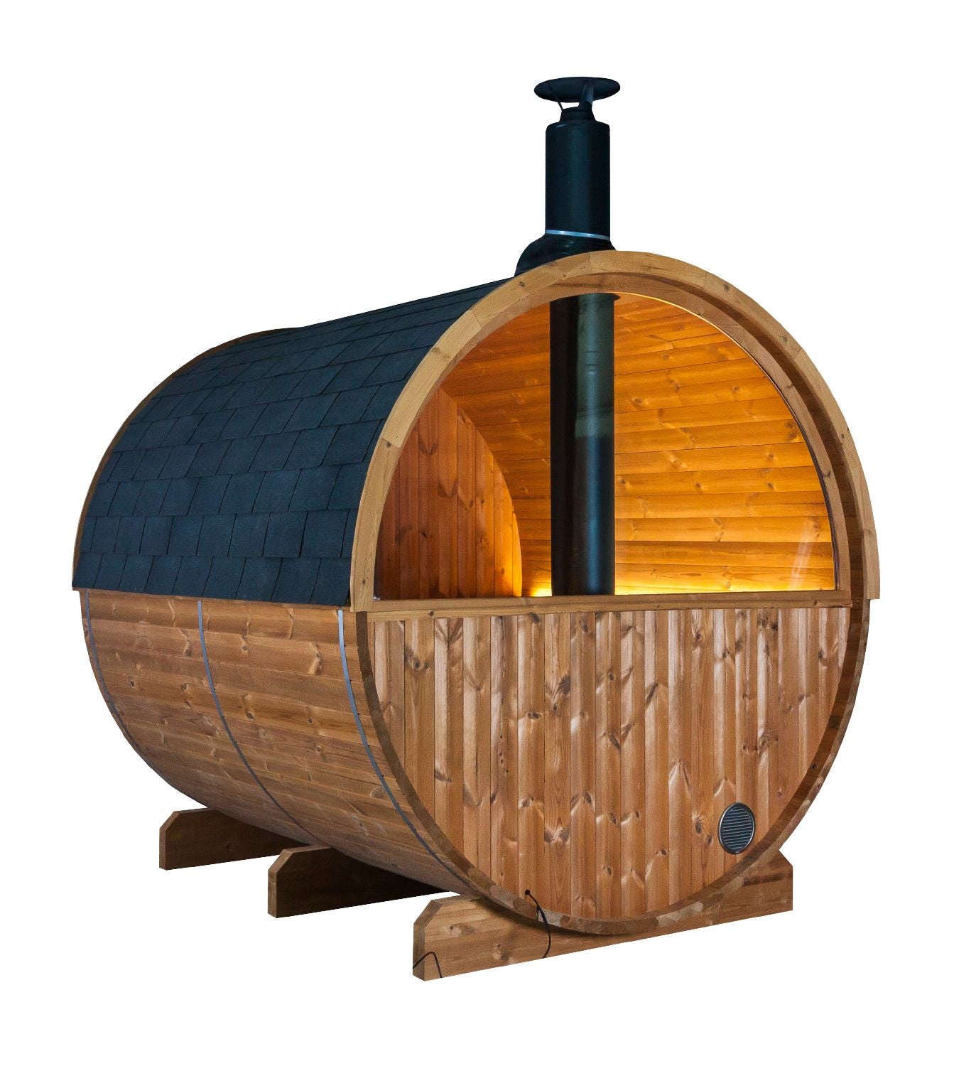 Harvia Kaski Panorama Fasssauna | Gartensauna mit Panoramablick