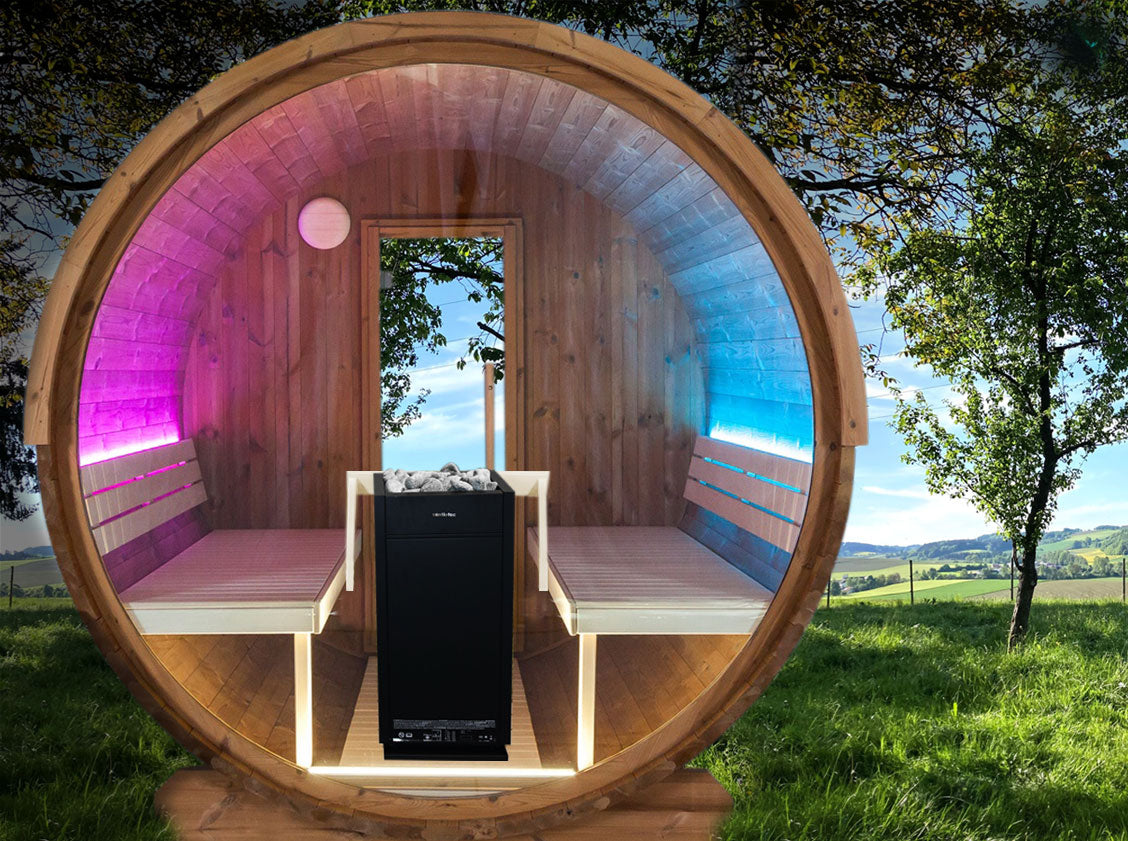 Harvia Kaski View Fasssauna | Für Garten | Holz- & Elektroofen